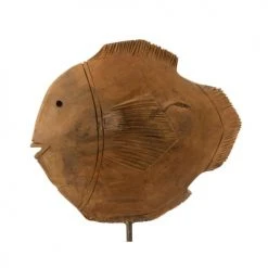 Wadiga Statuettes Et Figurines Statue Déco à Poser En Teck Poisson 25x8x37cm -Vases Soldes statue deco a poser en teck poisson 25x8x37cm 2