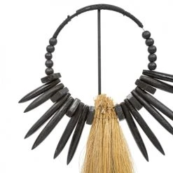 Bazar Bizar Statuettes Et Figurines Statue En Bois Et Herbe Rayung Sur Socle En Métal -Vases Soldes statue en bois et herbe rayung sur socle en metal 2