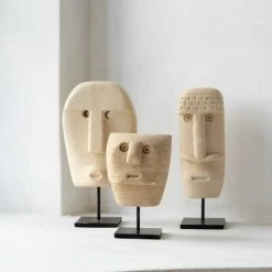 Bazar Bizar Statuettes Et Figurines Statue En Grès Sur Socle Métallique -Vases Soldes statue en gres sur socle metallique 9