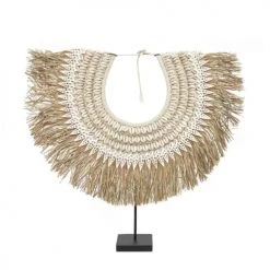 Bazar Bizar Statuettes Et Figurines Statue En Raphia Et Coquillage Naturel Sur Une Grande Base En Métal