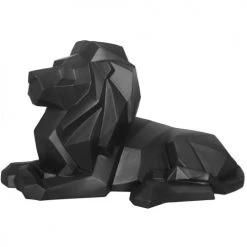 Present Time Statuettes Et Figurines Statue Origami Lion Résine Noir -Vases Soldes statue origami lion resine noir 3