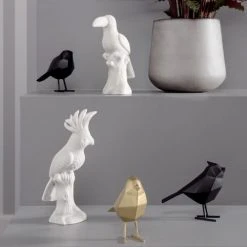 Present Time Statuettes Et Figurines Statue Origami Noire Oiseau H24cm -Vases Soldes statue origami noire oiseau h24cm 2