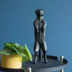 Present Time Statuettes Et Figurines Statue Origami Noire Suricate H31,7cm -Vases Soldes statue origami noire suricate h31 7cm 4