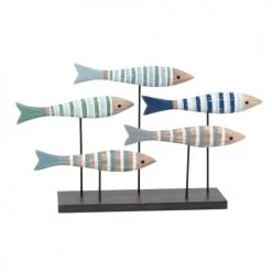 Maisons Du Monde Statuettes Et Figurines Statue Poissons Multicolores L35