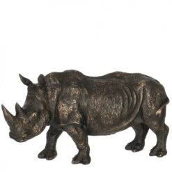 Jolipa Statuettes Et Figurines Statue Rhinocéros Brun Patiné Bronze H17cm