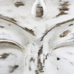 MOYCOR Statuettes Et Figurines Statue Yeux De Bouddha En Bois Blanc -Vases Soldes statue yeux de bouddha en bois blanc 2