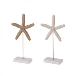 Wadiga Statuettes Et Figurines Statues Déco à Poser étoiles De Mer 18x6x33cm - Lot De 2