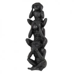 Maisons Du Monde Statuettes Et Figurines Statuette 3 Singes Noirs H30