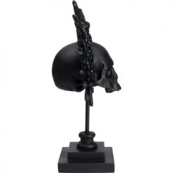 Kare Design Statuettes Et Figurines Statuette Crâne Avec Couronne En Polyrésine Noire H49 -Vases Soldes statuette crane avec couronne en polyresine noire h49 4