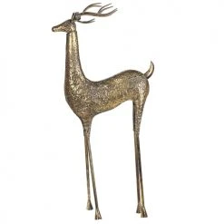 Beliani Statuettes Et Figurines Statuette Déco Renne Doré 126 Cm -Vases Soldes statuette deco renne dore 126 cm 2