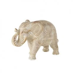 Maisons Du Monde Statuettes Et Figurines Statuette éléphant Sculptée Mandala Marron Blanchi H28