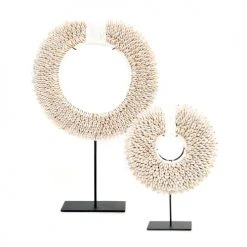 Bazar Bizar Statuettes Et Figurines Statuette En Coton Blanc Et Coquillage Sur Base De Métal Moyen -Vases Soldes statuette en coton blanc et coquillage sur base de metal moyen 3