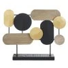 Maisons Du Monde Statuettes Et Figurines Statuette Géométrique En Métal Noir, Doré Et Beige H45
