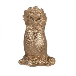 Maisons Du Monde Statuettes Et Figurines Statuette Hibou En Métal Doré H14