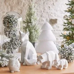 Maisons Du Monde Décorations à Poser De Noël Statuette Renard Blanc H26 -Vases Soldes statuette renard blanc h26 1000 10 28 161527 6