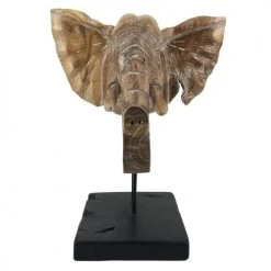 MOYCOR Statuettes Et Figurines Tête D'éléphant En Bois -Vases Soldes tete d elephant en bois 5