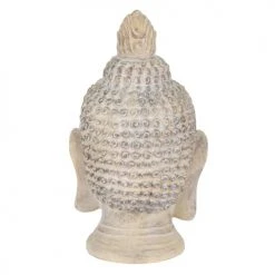 ECD Germany Statuettes Et Figurines Tête De Bouddha Pierre Artificielle Beige-gris 45x39x78 Cm -Vases Soldes tete de bouddha pierre artificielle beige gris 45x39x78 cm 3