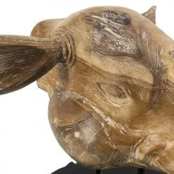 MOYCOR Statuettes Et Figurines Tête De Rhinocéros En Bois Blanchies -Vases Soldes tete de rhinoceros en bois blanchies 3