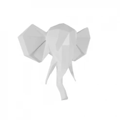 Potiron Paris Statuettes Et Figurines Trophée Décoratif Mural éléphant Blanc En Polyrésine -Vases Soldes trophee decoratif mural elephant blanc en polyresine 1