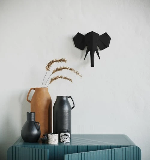 Potiron Paris Statuettes Et Figurines Trophée Décoratif Mural éléphant Noir En Polyrésine 4 Potiron Paris Statuettes Et Figurines Trophée Décoratif Mural éléphant Noir En Polyrésine – Image 2