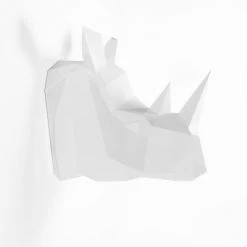 Potiron Paris Statuettes Et Figurines Trophée Décoratif Mural Rhinocéros Blanc En Polyrésine -Vases Soldes trophee decoratif mural rhinoceros blanc en polyresine 4