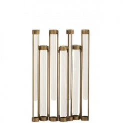 LANADECO Vases Vase 7 Tubes En Métal Or Et Verre H39cm