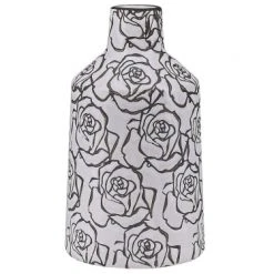 Beliani Vases Vase à Fleur Blanc Noir 26 Cm