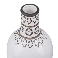 Beliani Vases Vase à Fleurs Blanc 25 Cm -Vases Soldes vase a fleurs blanc 25 cm 2