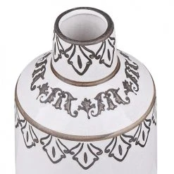 Beliani Vases Vase à Fleurs Blanc Effet Vieilli 25 Cm -Vases Soldes vase a fleurs blanc effet vieilli 25 cm 2