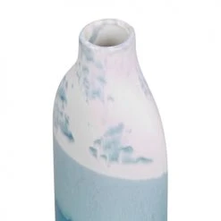 Beliani Vases Vase à Fleurs Blanc Et Bleu 35 Cm -Vases Soldes vase a fleurs blanc et bleu 35 cm 2