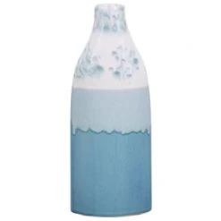 Beliani Vases Vase à Fleurs Blanc Et Bleu 35 Cm