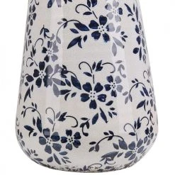 Beliani Vases Vase à Fleurs Blanc Et Bleu Marine 20 Cm -Vases Soldes vase a fleurs blanc et bleu marine 20 cm 7