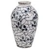 Beliani Vases Vase à Fleurs Blanc Et Bleu Marine 22 Cm 1 Beliani Vases Vase à Fleurs Blanc Et Bleu Marine 22 Cm -Vases Soldes vase a fleurs blanc et bleu marine 22 cm