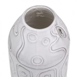 Beliani Vases Vase à Fleurs Gris 22cm -Vases Soldes vase a fleurs gris 22cm 2
