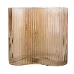 Present Time Vases Vase Allure Wave Verre Marron -Vases Soldes vase allure wave verre marron 3