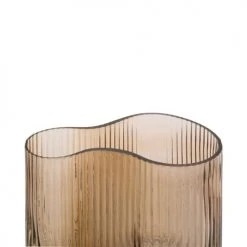 Present Time Vases Vase Allure Wave Verre Marron -Vases Soldes vase allure wave verre marron 4
