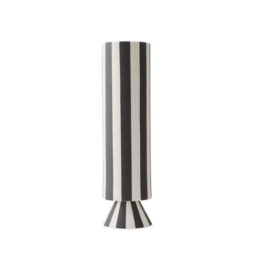 OYOY Living Design Vases Vase Blanc Et Noir 100% Grès Ø8,5xH31cm 3 OYOY Living Design Vases Vase Blanc Et Noir 100% Grès Ø8,5xH31cm