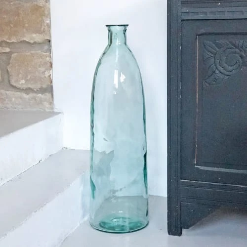 Maison Tilleul Vases Vase Bonbonne XL En Verre Martelé Transparent 4 Maison Tilleul Vases Vase Bonbonne XL En Verre Martelé Transparent – Image 2