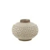 LANADECO Vases Vase Bord Pointu Céramique Blanc/gris -Vases Soldes vase bord pointu ceramique blanc gris