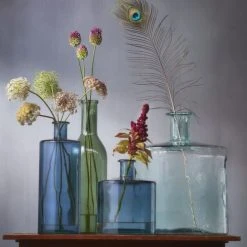 Mica Decorations Vases Vase Bouteille En Verre Recyclé Bleu H75 -Vases Soldes vase bouteille en verre recycle bleu h75 1