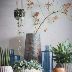 Mica Decorations Vases Vase Bouteille En Verre Recyclé Bleu H75 -Vases Soldes vase bouteille en verre recycle bleu h75 2