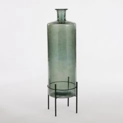 Mica Decorations Vases Vase Bouteille En Verre Recyclé Vert H75 -Vases Soldes vase bouteille en verre recycle vert h75 5