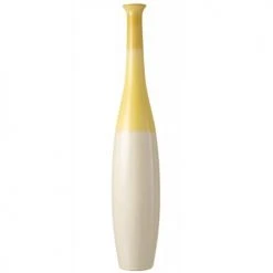 LANADECO Vases Vase Céramique Jaune/blanc H98,5cm