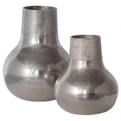 Bepurehome Vases Vase Déco En Métal Vase á Fleurs Argent 46x36x36 -Vases Soldes vase deco en metal vase a fleurs argent 46x36x36 3