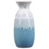 Beliani Vases Vase Décoratif Blanc Et Bleu 25 Cm