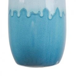 Beliani Vases Vase Décoratif Blanc Et Bleu 25 Cm -Vases Soldes vase decoratif blanc et bleu 25 cm 3