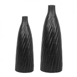 Beliani Vases Vase Décoratif En Céramique Noir H45 -Vases Soldes vase decoratif en ceramique noir h45 2