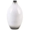 Beliani Vases Vase Décoratif En Terre Cuite Blanc H36