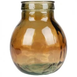 Wadiga Vases Vase Décoratif En Verre Recyclé Marron - 20x20x24cm