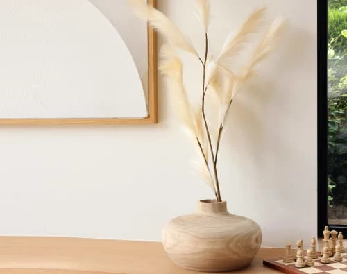 Becquet Vases Vase En Bois De Paulownia Beige 4 Becquet Vases Vase En Bois De Paulownia Beige – Image 2